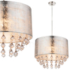 LAMPA wisząca AMY 15188H3 Globo abażurowa OPRAWA z kryształkami zwis glamour crystal srebrny przezroczysty