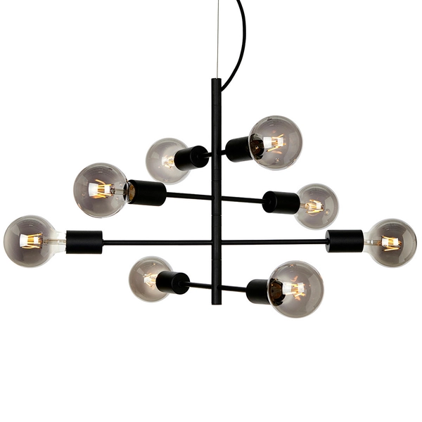 Loftowa LAMPA wisząca PORTEL PND-02431-8-BL Italux metalowa OPRAWA industrialny zwis czarny