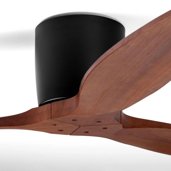 Lampa z wentylatorem sufitowa JOSECITO LE44963 do sypialni drewniana czarna