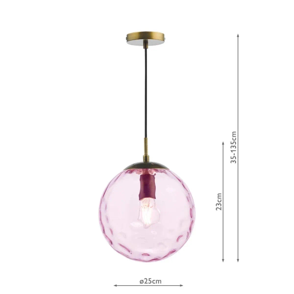 Lampa okrągła wisząca Ripple SP70-RIP8803 do salonu kula różowa brąz