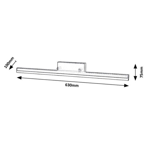 Ledowa listwa łazienkowa Evan 18W 4000K czarna minimalistyczna