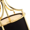 Klasyczna LAMPA wisząca Lunga Gold Nero Orlicki Design abażurowa OPRAWA okrągły ZWIS tuba na łańcuchu czarna złota