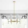 Modernistyczna LAMPA wisząca DENVER P06970BR-WH Cosmolight abażurowy żyrandol na łańcuchu złoty