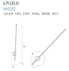Kinkiet LAMPA ścienna SPIDER W0212 Maxlight metalowa OPRAWA kinkiet LED 8,4W 3000K listwa biała