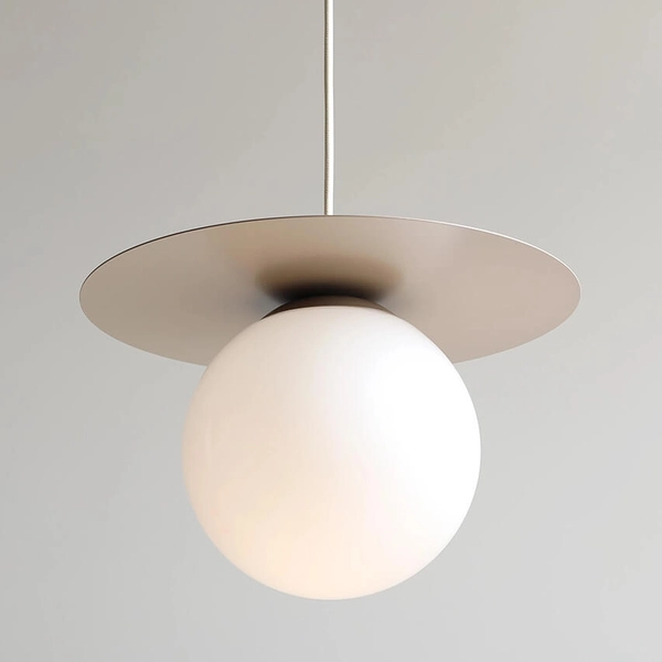 Metalowa lampa salonowa LOOP 1125G17_M Aldex wisząca kula beżowy