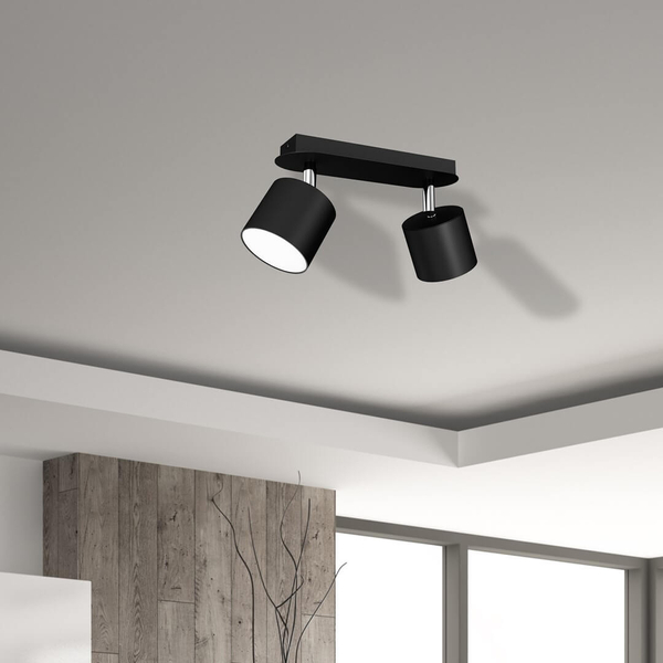 Kierunkowa lampa sufitowa Dixie nowoczesna do jadalni czarna