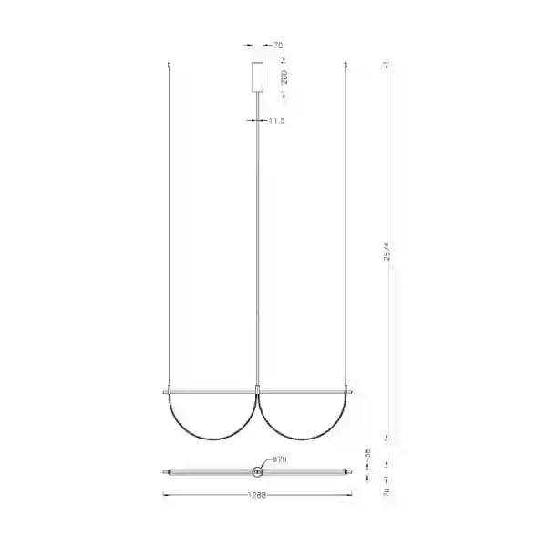 Wisząca lampa do salonu VICTORIA złota P0689 1xLED 40W 3000K geometryczna