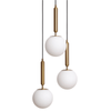 Kulista wisząca lampa Palazzo ABR-LWPAL-3XE27 szklana kule balls białe złote