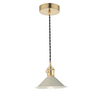 Materiałowa lampa wisząca Hadano HAD0140-06 Dar Lighting szara mosiądz