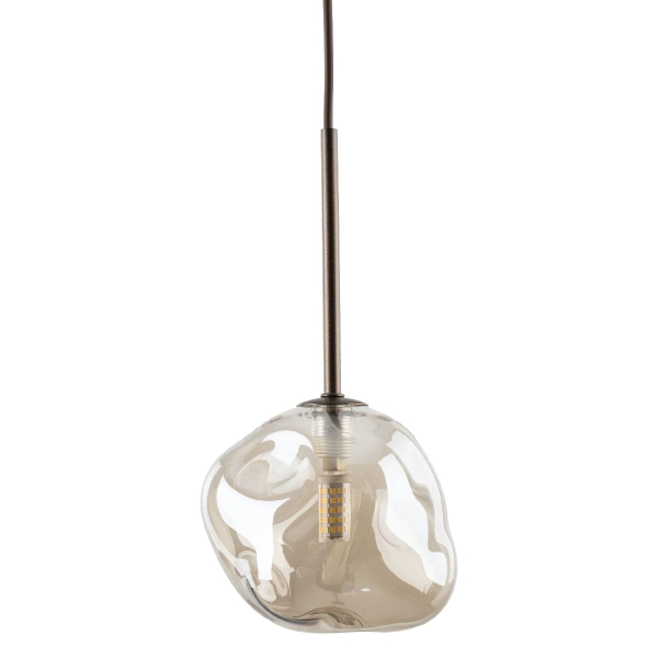 Wisząca lampa glamour Lava 11025 kula do sypialni brązowa bursztynowa