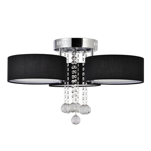 Potrójny plafon do salonu Gambela LP-991/3C BK Light Prestige kryształowy czarny