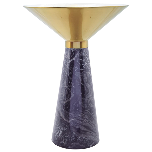 Marmurowy stolik kawowy VERO DP-FA8 black gold Step marmur stal mosiądz czarny