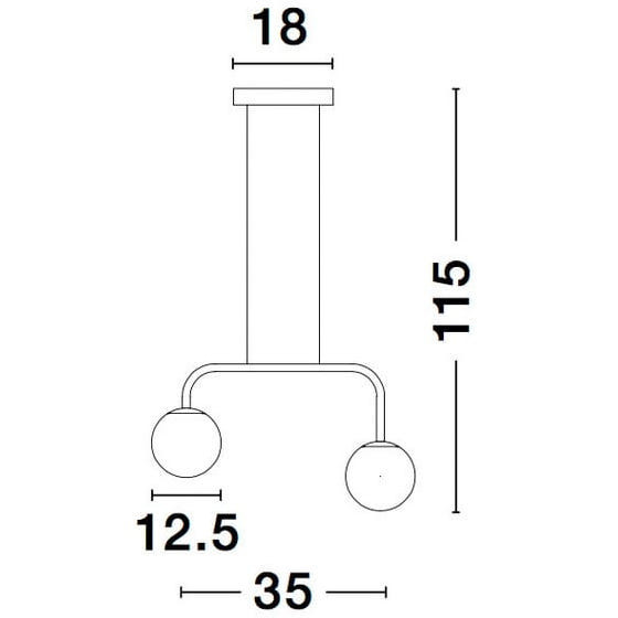 Loftowa LAMPA wisząca UBEDA LE41804 Luces Exclusivas modernistyczna OPRAWA szklane kule LED 16W 3200K zwis biały czarny