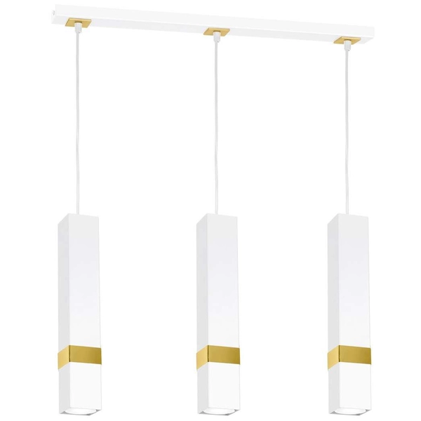 Loftowa LAMPA wisząca VIDAR MLP6276 Milagro prostokątna OPRAWA tuby ZWIS metalowy biały