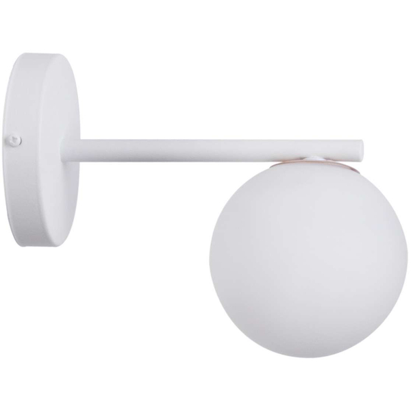 Kinkiet LAMPA ścienna GAMA 33195 Sigma loftowa OPRAWA szklana kula ball na wysięgniku biała