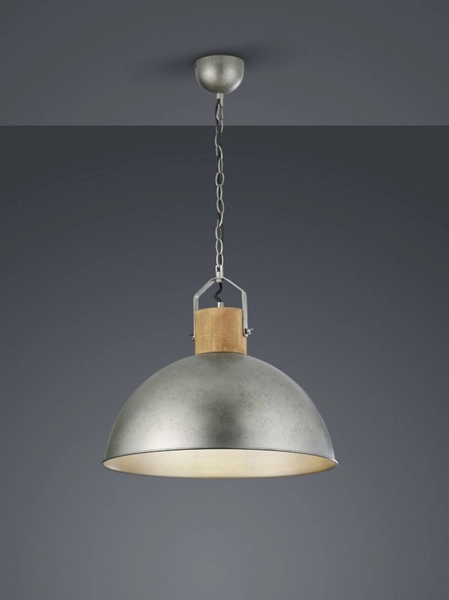 Wisząca LAMPA loftowa DELHI 303400167 Trio metalowa OPRAWA kopuła ZWIS industrialny nikiel brązowy
