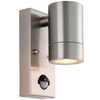 Lampa na elewację z czujnikiem ruchu Palin PIR 101351 tuba IP65 srebrna