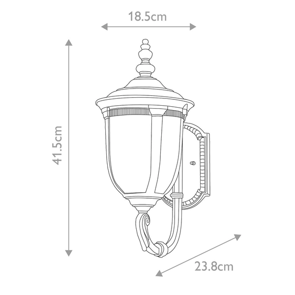 Naścienna latarnia ogrodowa Cleveland CL1-S metalowa IP44 postarzany brąz