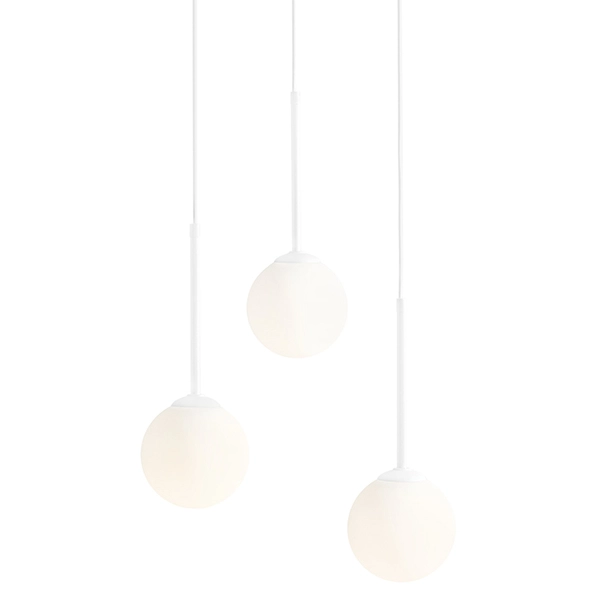 Biała lampa wisząca Bosso 1087E_R Aldex szklane kule nad łóżko balls