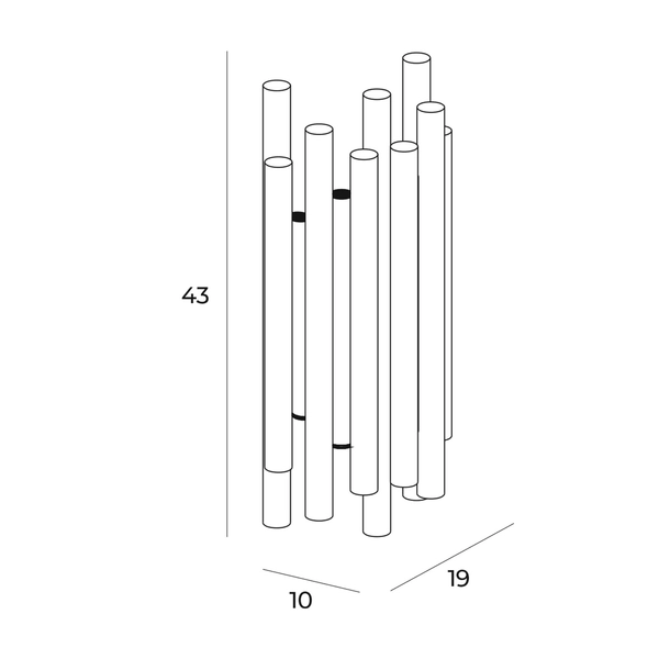 Ścienna lampa sypialniana Organic metalowa LED 8W 3000K złota
