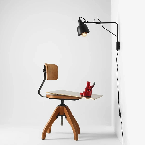 Lampa ścienna SOHO 1002C1_M Aldex regulowany reflektorek czarny