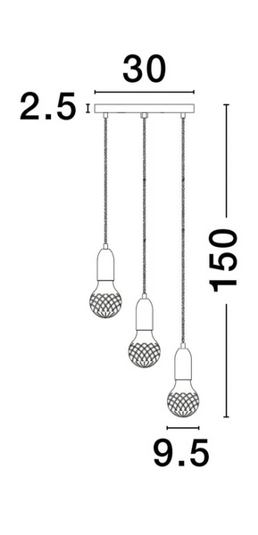 Czarna lampa wisząca BANI LE42715 szklana klosz przezroczysty