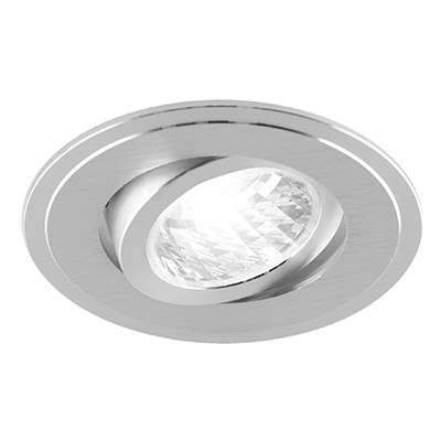 Wpuszczana LAMPA sufitowa ALUM C 03096 Ideus okrągła OPRAWA do zabudowy srebrna