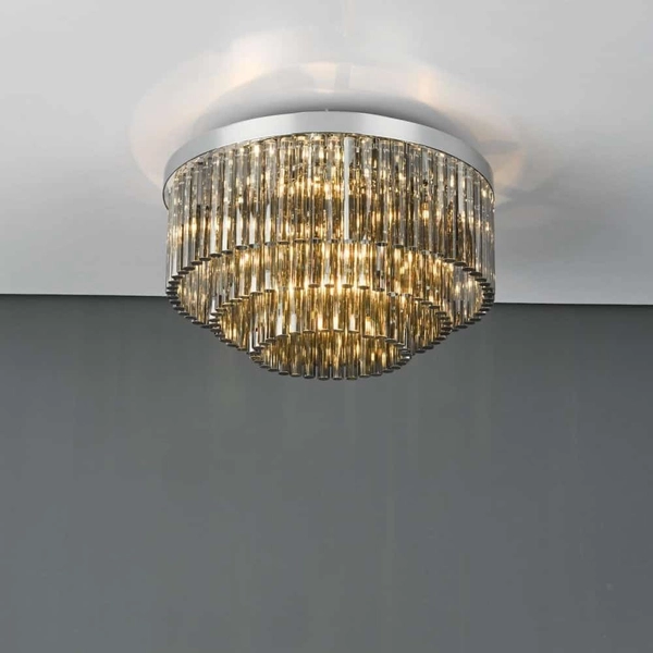 Plafon kryształowy Logan LOG5410 Dar Lighting glamour szkło dymione chrom