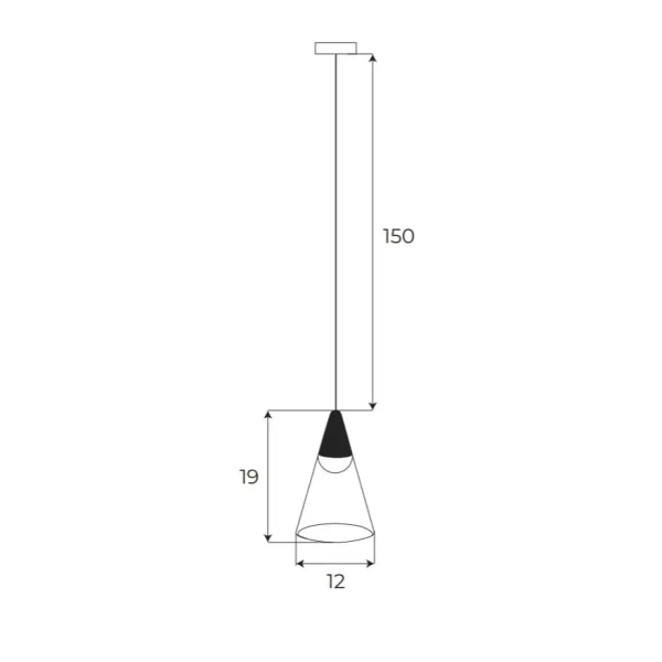 Wisząca lampa szynowa magnetyczna M0015N LED 6W 3000K stożek czarny