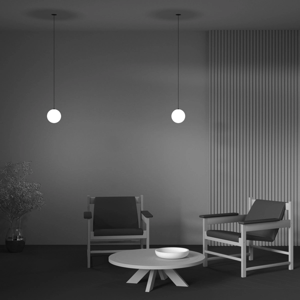 Lampa wisząca Luna P039PL-5W3K-10INS-B Maytoni LED 5W 3000K ball biała czarna