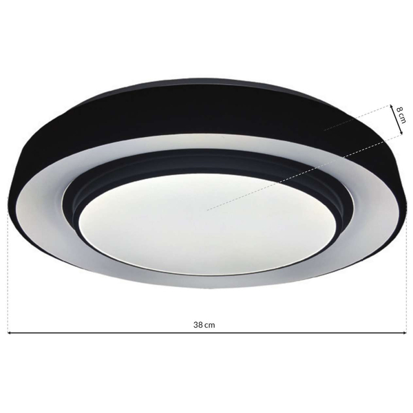 Plafon LAMPA sufitowa NAOMI ML6406 Milagro okrągła OPRAWA metalowa LED 24W 3000K - 6000K RGB gwiezdny efekt czarna