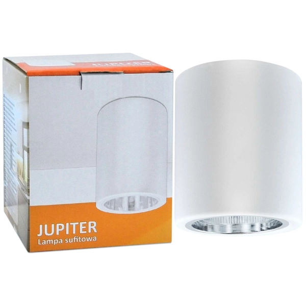 Stropowa lampa JUPITER 10 307170 Polux natynkowa metalowa tuba biała