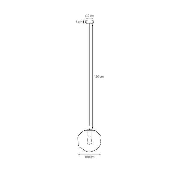 Nowoczesna lampa wisząca AVIA 11154108 Kaspa szklana czarna