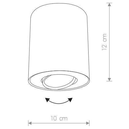LAMPA sufitowa SET 8901 Nowodvorski metalowa OPRAWA tuba downlight czarna złota