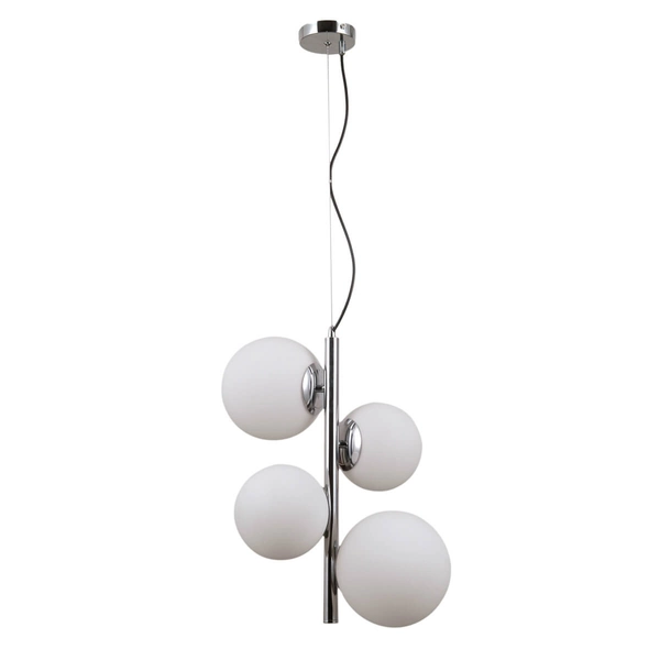 Loftowa LAMPA wisząca RIGA PND-44213-4B-CH Italux modernistyczna OPRAWA zwis szklane kule chrom