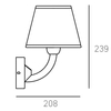 Klasyczny kinkiet Atlanta w01964au Cosmolight metal tkanina złoty biały