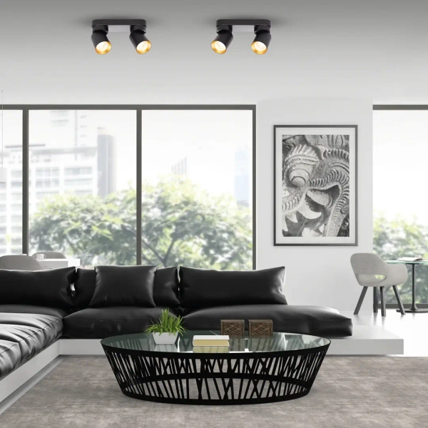 Sufitowa lampa do biura ANDY ML9935 tuby regulowana czarno złoty