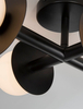Sufitowa lampa 4-punktowa URUAPAN LE42887 Luces Exclusivas szklane kule białe czarna