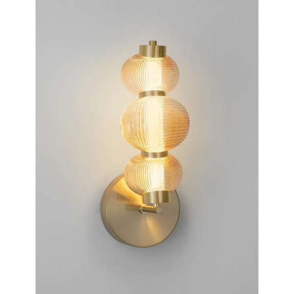 Potrójna lampa ścienna TANVERA LE45205 LED 18W 3000K szklana złoty