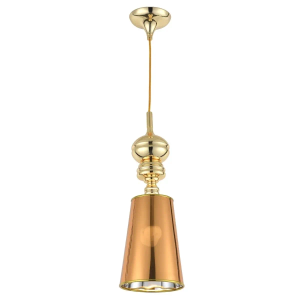 Metalowa lampa wisząca Queen MP-8846-18 gold Step z abażurem złota