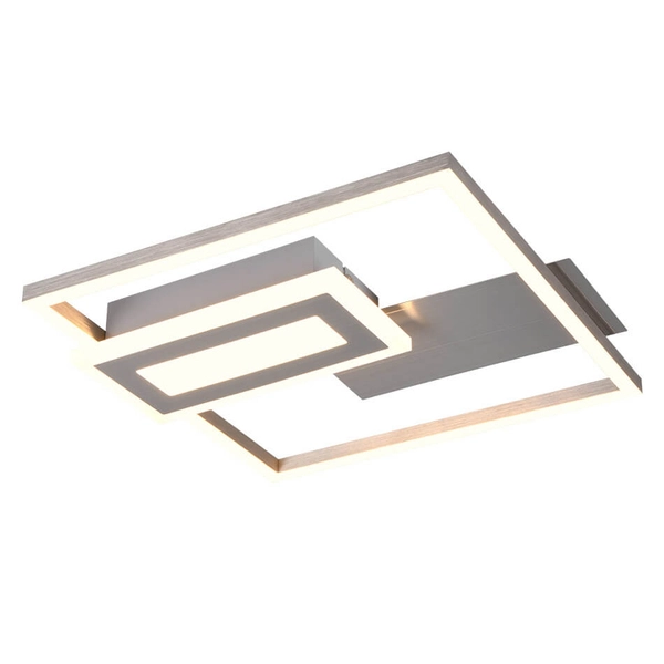 Geometryczna plafoniera Spiro R67862107 LED 22W 3000K do salonu nikiel