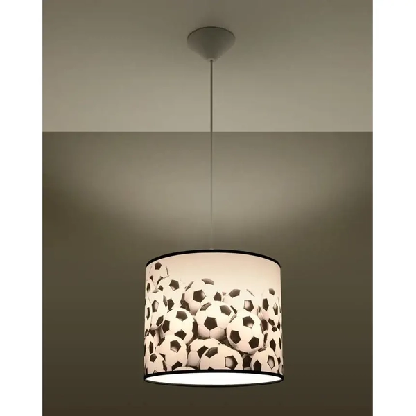 Lampa zwis do pokoju dziecka Piłka SL.1426 Sollux abażur czarna biała