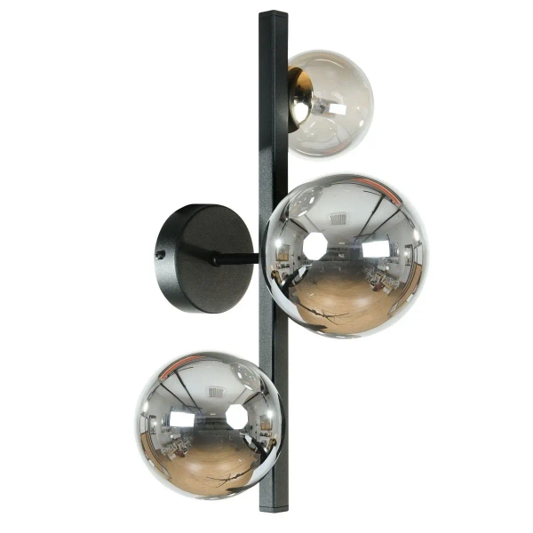 Podłużna lampa ścienna SERENITY 1216 kule lustrzana czarna