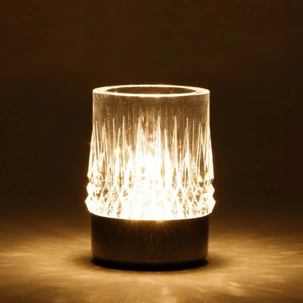 Akumulatorowa stołowa lampa CRYSTAL NHTD-N08-NB LED 1W 3000K IP44 czarna