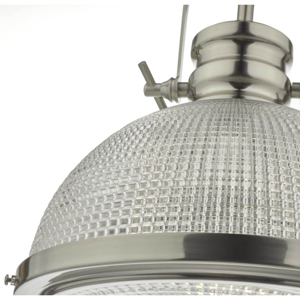 Kopułowa lampa wisząca PEYTON PEY0146 nad stół srebrny