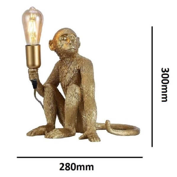 Stołowa lampa małpka Monkey ABR-KARD4-G dekoracyjna do sypialni złoty