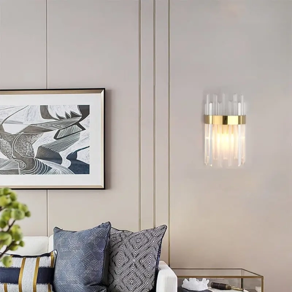 Ścienna lampa glamour Luxor CGLUXORBRASS35 kryształowa mosiądz szczotkowany