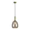 Szklana wisząca lampa Gater PND-23541-1-GD-CH owalna do kuchni złoty