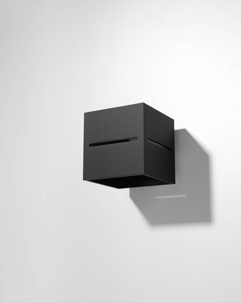 Kinkiet LAMPA ścienna SL.0204 metalowa OPRAWA kostka cube przyścienna czarna