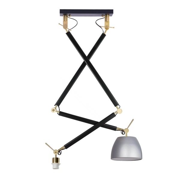 Podwójna regulowana lampa wisząca Zyta AZ4191+2xAZ2593 czarna srebrna